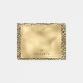 Post-it® Empreinte de léopard Gold Black personnalisé (Devant)