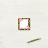 Post-it® empreinte de léopard, guépard tendance, floral, su (Sur un bureau)