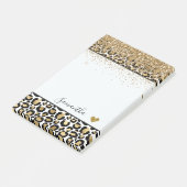 Post-it® Empreinte de léopard noir d'or (Incliné)