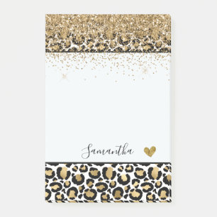 Post-it® Empreinte de léopard noir d'or