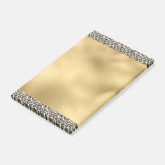 Post-it® Empreinte de léopard noir glam or (Incliné)