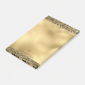 Post-it® Empreinte de léopard noir or personnalisé (Incliné)