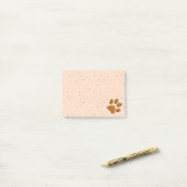 Post-it® empreinte de patte de chat mousseux - orange (Sur un bureau)