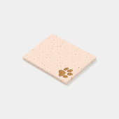Post-it® empreinte de patte de chat mousseux - orange (Incliné)