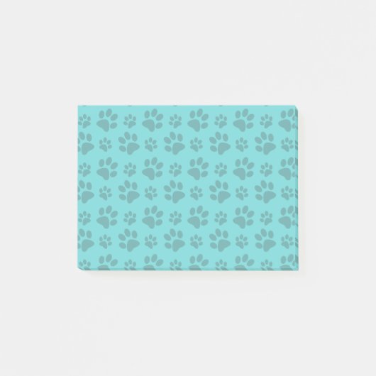 Post-it® Empreinte de patte de chien de turquoise (Devant)