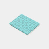 Post-it® Empreinte de patte de chien de turquoise (Incliné)