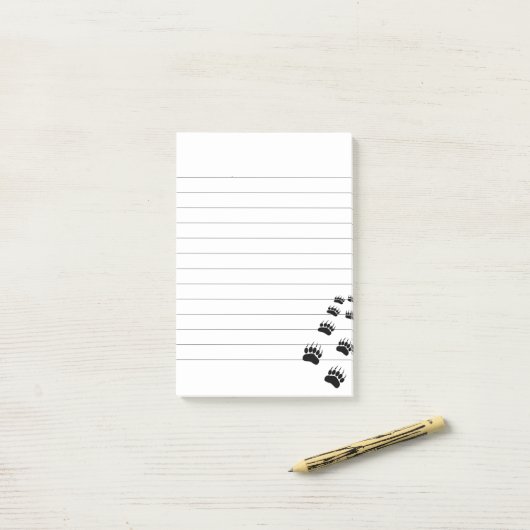 Post-it® Empreinte de patte de l'ours (Sur un bureau)