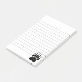 Post-it® Empreinte de patte de l'ours noir brillant (Incliné)