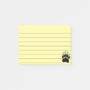 Post-it® Empreinte de patte de l'ours noir brillant Lined 4