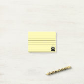 Post-it® Empreinte de patte de l'ours noir brillant Lined 4 (Sur un bureau)