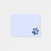 Post-it® empreinte de patte de scintillement de chat - bleu (Devant)