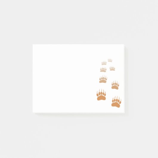 Post-it® Empreinte de patte d'ours grizzli dégradé (Devant)