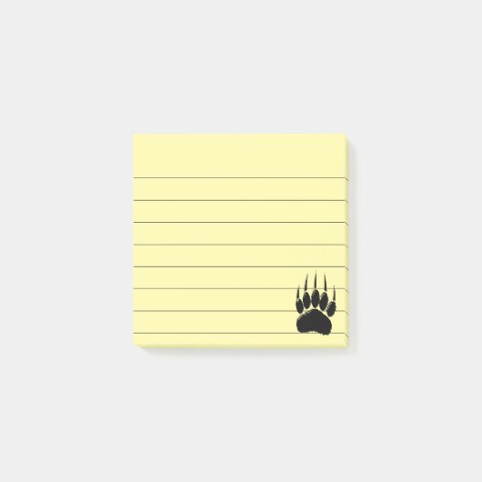 Post-it® Empreinte de patte d'ours noir brillant 3x3 (Devant)