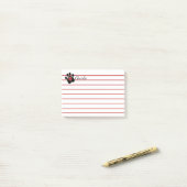 Post-it® Empreinte de patte noir et coeur rouge (Sur un bureau)