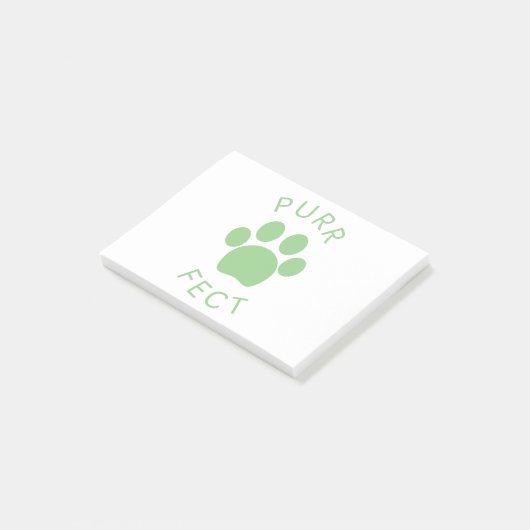 Post-it® Empreinte de patte Pur Vert Parfait Chat (Incliné)