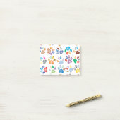 Post-it® Empreintes de pattes arc-en-ciel (Sur un bureau)