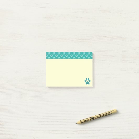 Post-it® Empreintes de pattes bleus (Sur un bureau)