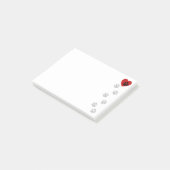 Post-it® Empreintes de pattes dans mon coeur (Incliné)