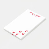 Post-it® Empreintes de pattes de chien rouge mignons - Pers (Incliné)