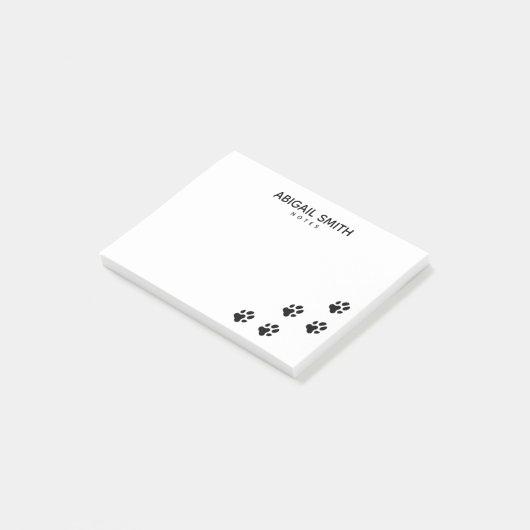 Post-it® Empreintes de pattes de chiens noirs mignons - Per (Incliné)