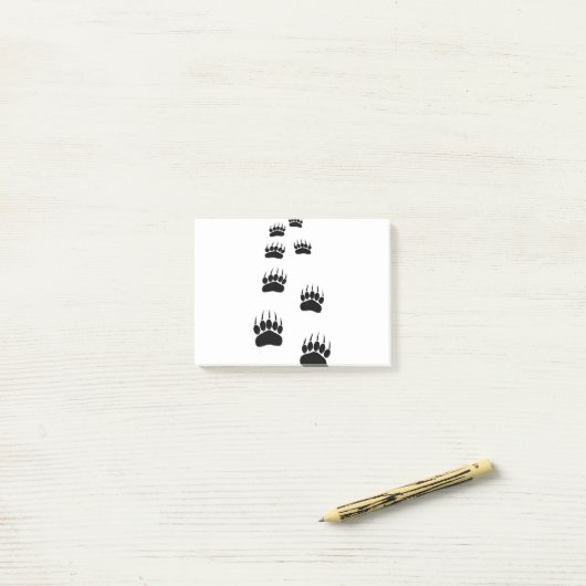 Post-it® Empreintes de pattes d'ours (Sur un bureau)