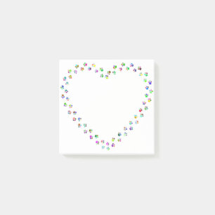 Post-it® Empreintes de pattes du coeur de chat de chien