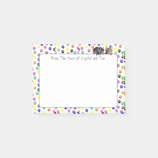 Post-it® Empreintes de pattes personnalisés avec chien et c (Devant)