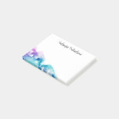Post-it® Empreintes de pattes sur aqua violet aquarelle mig (Incliné)