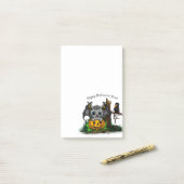 Post-it® En attente d'Halloween, Bat mignonne et Corbeau (Sur un bureau)