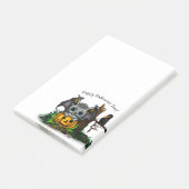 Post-it® En attente d'Halloween, Bat mignonne et Corbeau (Incliné)