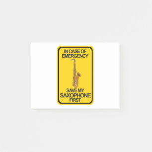 Post-it® En Coque d'urgence Sauvez d'abord mon saxophone