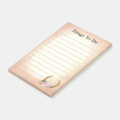 Post-it® En fer à cheval d'or avec des fleurs choses à fair (Incliné)