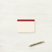 Post-it® En-tête bordeaux sur beige (Sur un bureau)