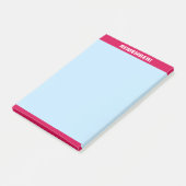 Post-it® En-tête Bourgogne sur Note de rappel bleu clair (Incliné)