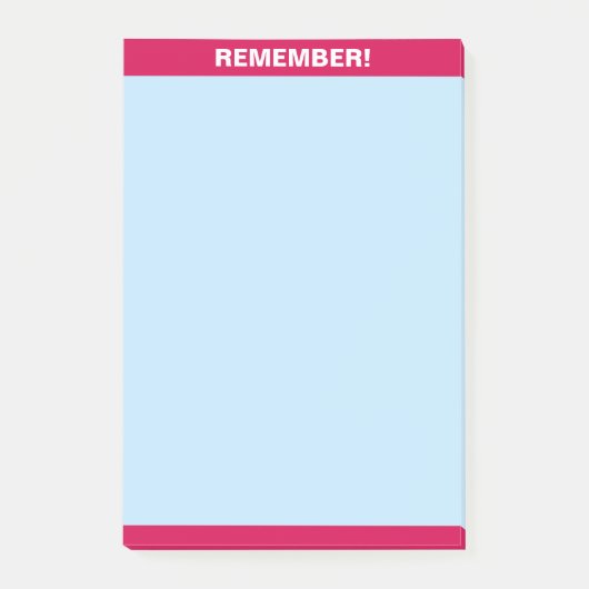 Post-it® En-tête Bourgogne sur Note de rappel bleu clair (Devant)