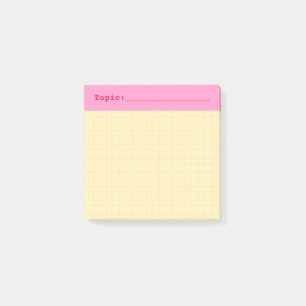 Post-it® En-tête de sujet de grille dessinée à la main mini