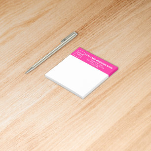 Post-it® En-tête rose commercial Carré blanc