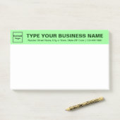 Post-it® En-tête vert clair de grande marque commerciale (Sur un bureau)