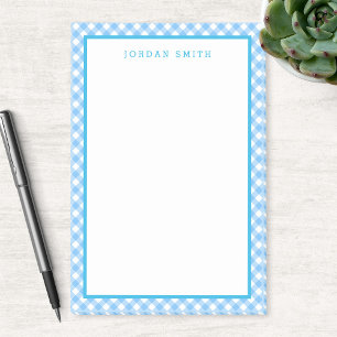Post-it® En vichy Bébé bleu avec bordure