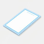 Post-it® En vichy Bébé bleu avec bordure (Incliné)