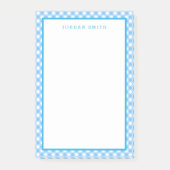 Post-it® En vichy Bébé bleu avec bordure (Devant)
