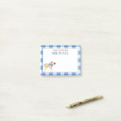 Post-it® En vichy Chien bleu avec Bow Kids Boîte à lunch pe (Sur un bureau)