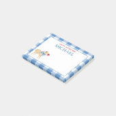 Post-it® En vichy Chien bleu avec Bow Kids Boîte à lunch pe (Incliné)