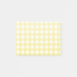 Post-it® En vichy jaune pâle et blanc