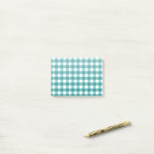 Post-it® en vichy turquoise (Sur un bureau)