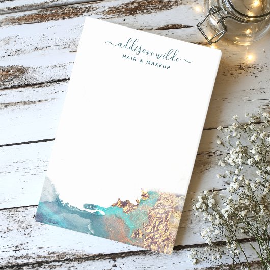 Post-it® Encre D'Aquarelle Liquide D'Art Moderne Bleu Et Or