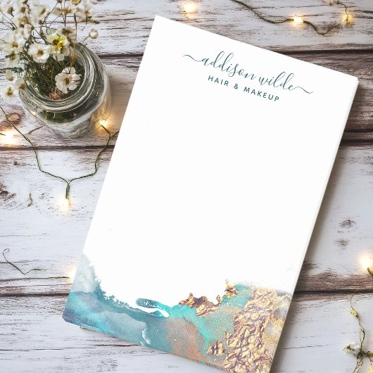 Post-it® Encre D'Aquarelle Liquide D'Art Moderne Bleu Et Or