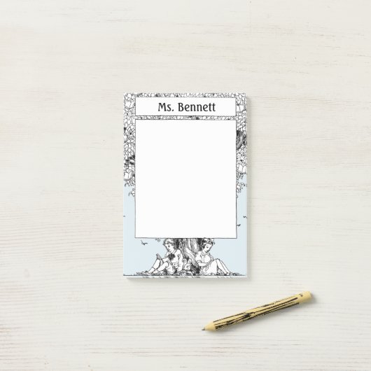 Post-it® Enfants lisant sous un arbre (Sur un bureau)