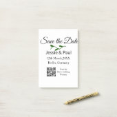 Post-it® Enregistrer la date ajouter nom du couple code q r (Sur un bureau)