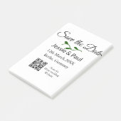 Post-it® Enregistrer la date ajouter nom du couple code q r (Incliné)